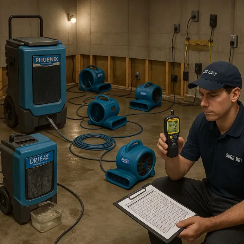 Structural Drying and Dehumidification process in Clarkesville, GA